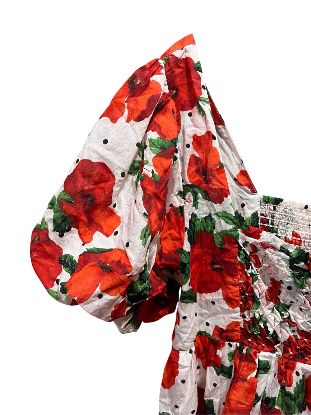 Maeve Anthropologie Square Neck Smocked Baby-Doll Floral Mini Dress Large - Picture 6 of 16